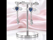 Mystic Heart Cross Drop Earrings