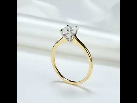 Oval Solitaire Diamond 10k Yellow Gold Engagement Ring