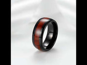 Classic Wood Matte Tungsten Men's Wedding Band