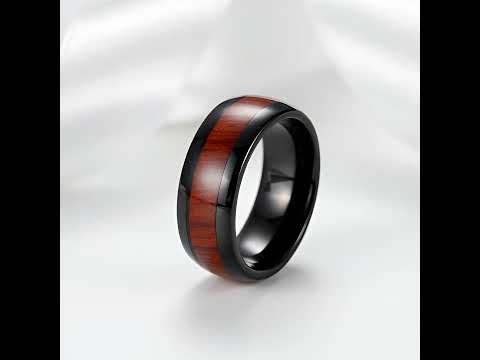 Classic Wood Matte Tungsten Men's Wedding Band
