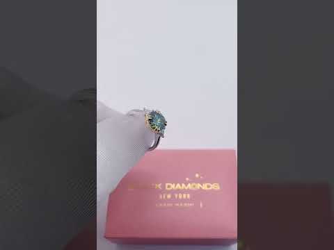 2 Carat Round Green Diamond Option Engagement Ring