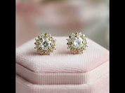 14k Yellow Gold Round Cut Diamond Option Stud Earrings