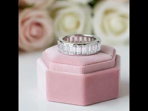 Emerald Cut Diamond Eternity Wedding Band