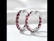 Classic Natural Gemstone Hoop Earrings