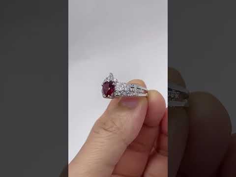 Infinity x Infinity Ring- Red Heart and Cross Diamond Gothic Ring