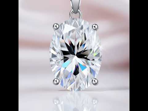 8.00ct Oval Cut Diamond Option Solitaire Pendant Necklace