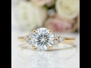 14k White Gold 1.1 Ct Round Cut CVD Lab Diamond Option Engagement Ring