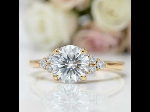 14k White Gold 1.1 Ct Round Cut CVD Lab Diamond Option Engagement Ring