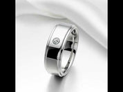 8mm Tungsten Carbide Men's Wedding Band with Diamond Option