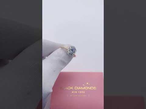 14k Yellow Gold 1.5 Ct Oval Cut Diamond Option Halo Engagement Ring