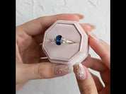 Solid 18k Yellow Gold 2.0 Ctw Oval Sapphire Engagement Ring