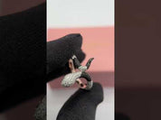 Rose Gold Black Spinel with Diamond Option Snake Ring