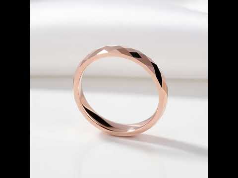 4mm Multi-Faceted Tungsten Wedding Band