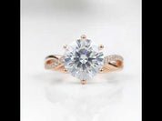 3 Carat Round Cut Diamond Option 6 Claw Engagement Ring