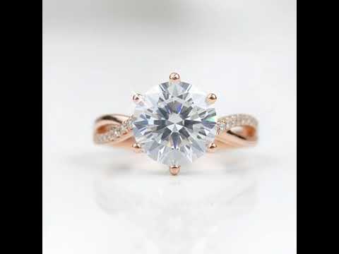 3 Carat Round Cut Diamond Option 6 Claw Engagement Ring