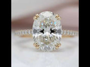 Yellow Gold Oval Cut Simulated Diamond Option Engagement Ring