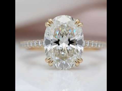 Yellow Gold Oval Cut Simulated Diamond Option Engagement Ring