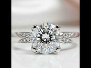 1.0 Ct Round Cut Diamond Option Cow Head Swallowtail Engagement Ring