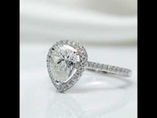 1.0 Ct Pear Cut Diamond Option Water Drop Engagement Ring