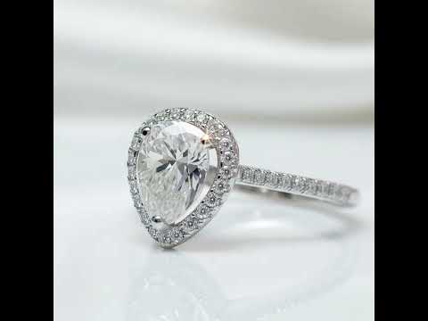 1.0 Ct Pear Cut Diamond Option Water Drop Engagement Ring