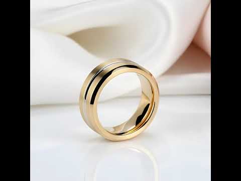Yellow Gold Tungsten Men's Wedding Band