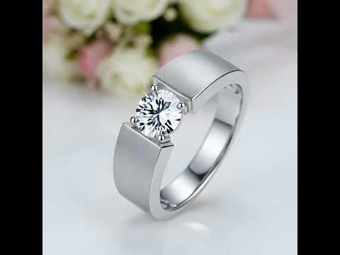 6.5mm Round Diamond Option Antique Men's Ring