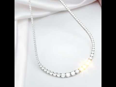 Elegant Round Cut Diamond Tennis Necklace