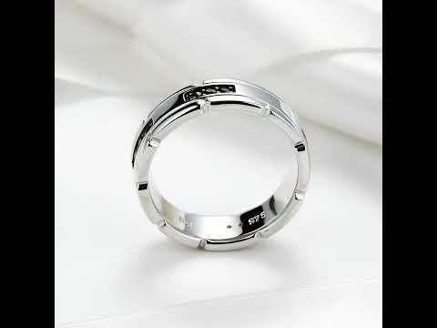 Black Round Cut Diamond Band