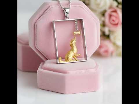 Dachshund Dog & Bone Necklace