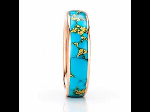 6mm Blue Turquoise Tungsten Carbide Ring