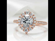 1.3 ct Grey Diamond Option Round Cut Halo Vintage Engagement Ring