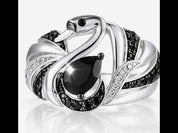 Black Swan Black Stone Statement Ring