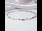 Pink Stone & Heart Shaped Molten Drop Necklace