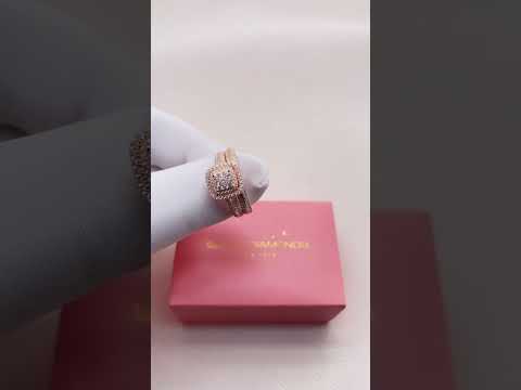 1.6 Ct Round Diamond Option 2pcs Rose Gold Ring Set