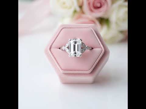 Emerald Cut White Sapphire Engagement Ring