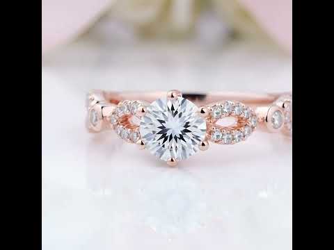 Rose Gold Round Cut Engagement Ring