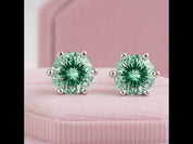 14k White Gold 6-Prong Round Diamond Option Stud Earrings