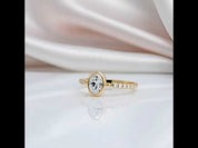 1.12 Ct Oval Cut Diamond Option Bezel Setting Engagement Ring