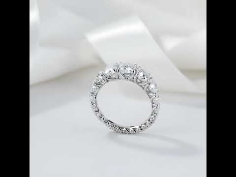 Round Cut Eternity Wedding Band In White Gold