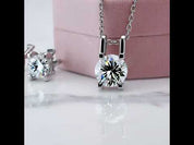 Round Shape Diamond Earrings and Necklace