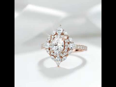 14k Rose Gold Double Halo Oval Cut Diamond Engagement Ring
