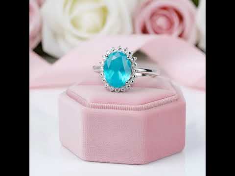 Oval Cut Tourmaline Engagement Ring