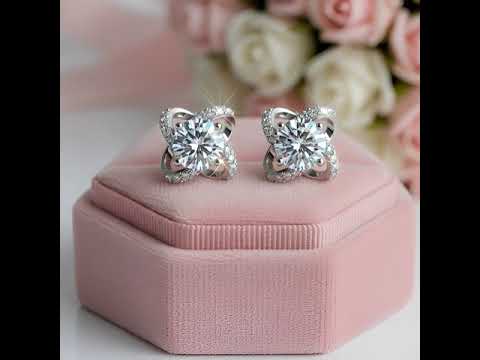 1.0 Ct Diamond Option Windmill Flower Stud Earrings