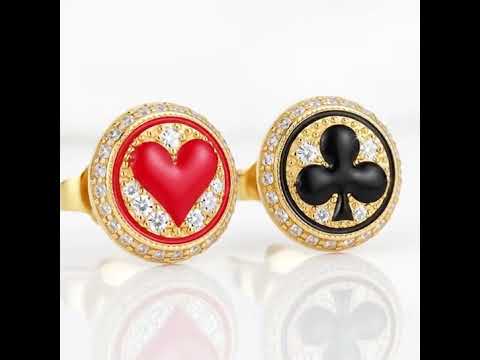 Round Poker Diamond Option Earrings
