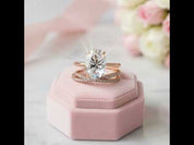 Classic Rose Gold Oval Cut Bridal Set