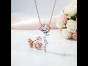 Vintage Rose Diamond Pendant Necklace & Earrings