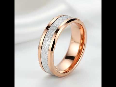 Rose Gold Matte Tungsten Men's Wedding Band