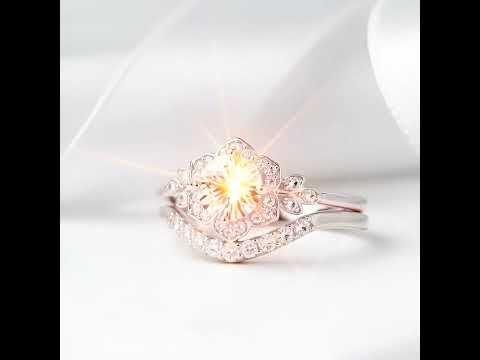 925 Sterling Silver 0.7ct Diamond Stacking Diamond Ring Set