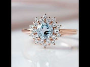 14k Gold 1.2 Ct Moonstone Round Cut Halo Engagement Ring