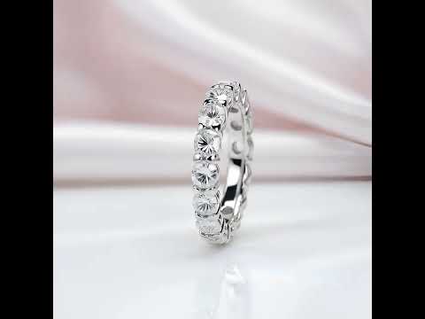 4mm Heart Diamond Eternity Wedding Band